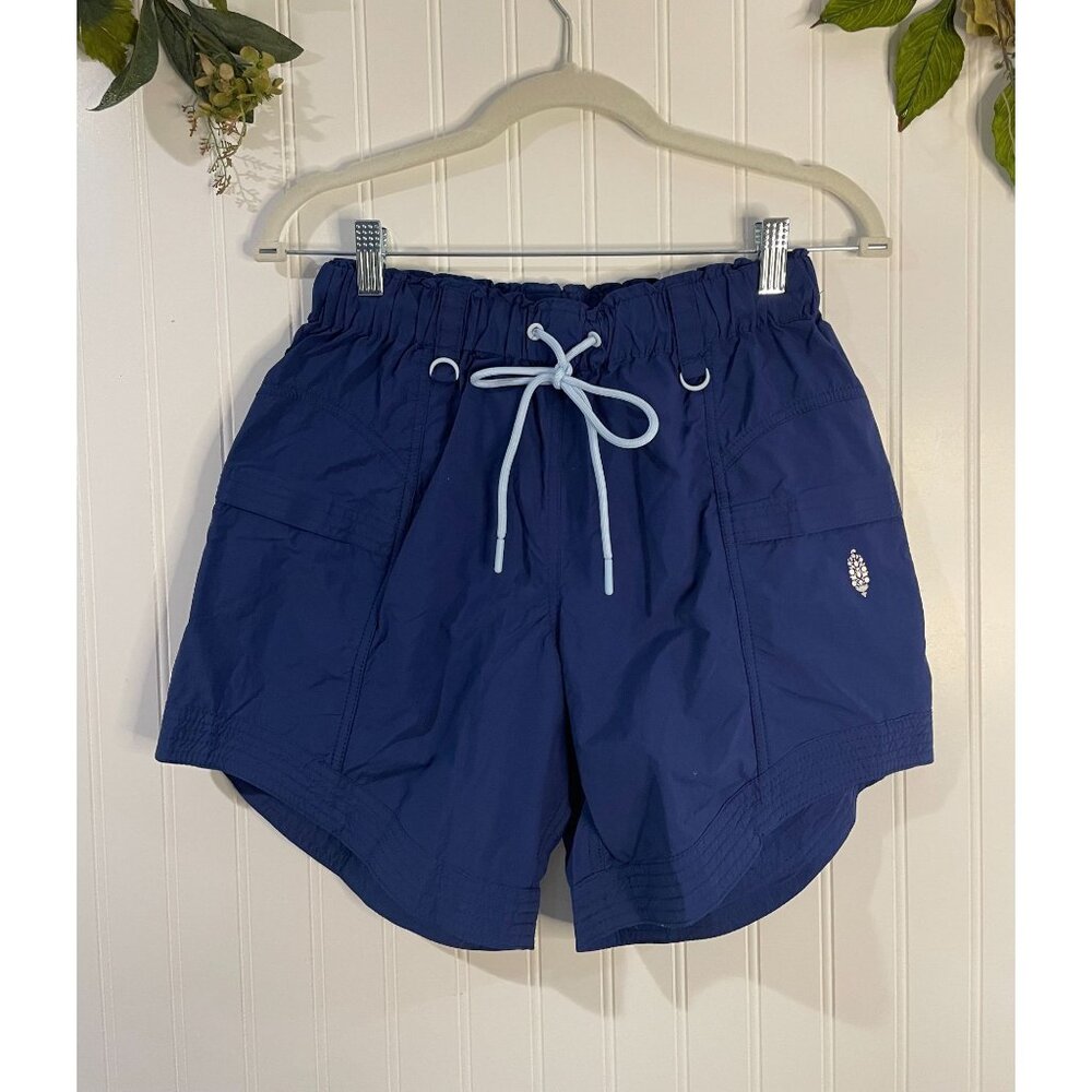Free People Movement Womens Navy Elastic Waist Nylon Shorts XS